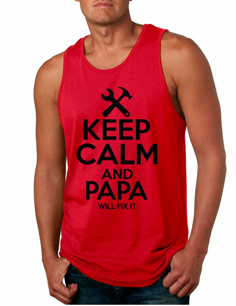 Men's Tank Top Keep Calm And Papa Will Fix It Gift For Grandpa Top - ALLNTRENDSHOP - 3