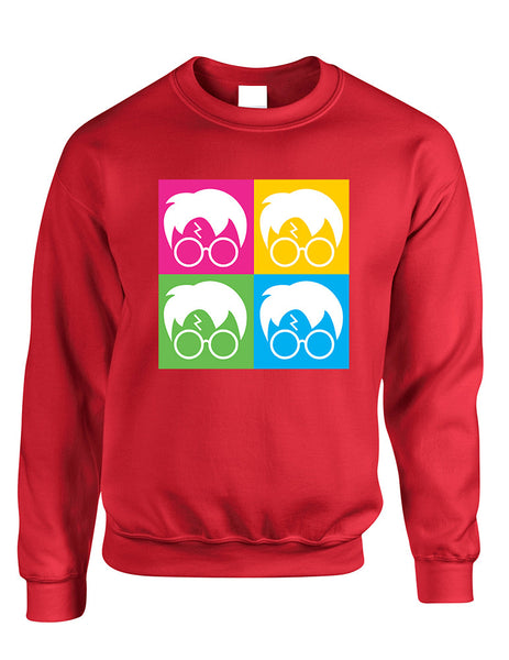 Adult Crewneck 4 Faces Harry Glasses Scar Cool Popular Top - ALLNTRENDSHOP - 6