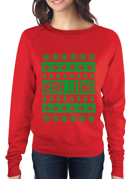 Merry Litmass green womens long sleeve Pullover - ALLNTRENDSHOP - 3