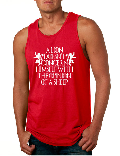 Men's Tank Top Lion Doesn't Concern Himself With Opinion Sheep
