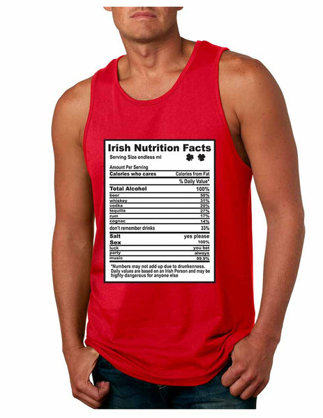 Irish nutrition facts St patrick men jersey tanktop - ALLNTRENDSHOP - 1