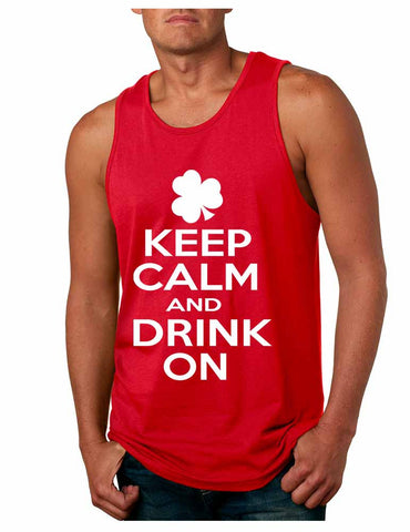 Keep calm and drink on men Jersey Tanktop saint patricks day - ALLNTRENDSHOP - 1
