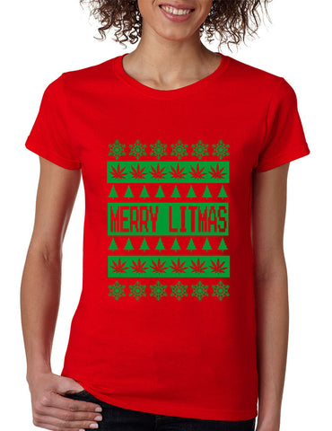 Merry Litmass green womens T-Shirt - ALLNTRENDSHOP - 1