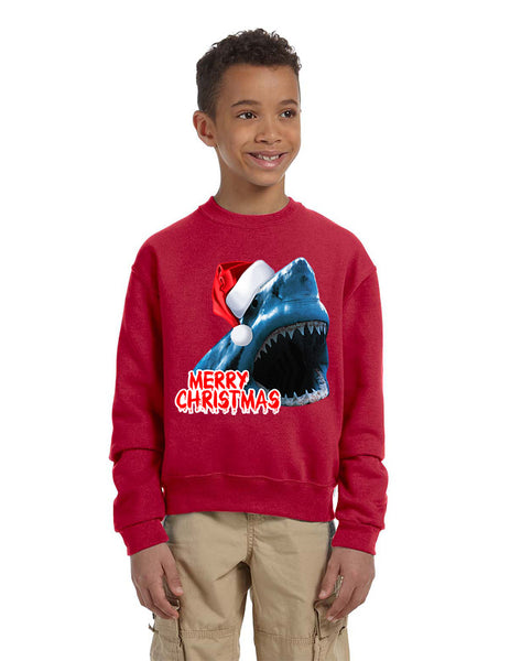 Kids Youth Sweatshirt Santa Jaws Merry Christmas Ugly Xmas Funny