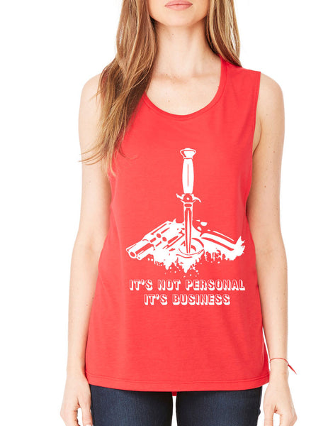 Women's Flowy Tank It's Not Personal It's Business Fun Top - ALLNTRENDSHOP - 4