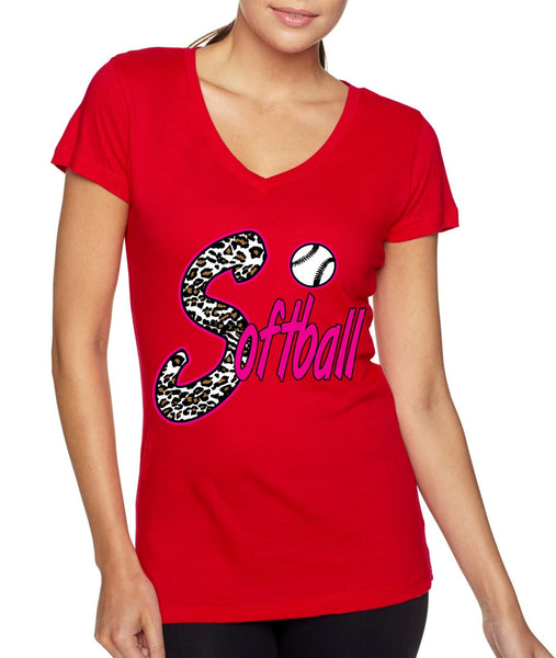 Softball White Leopard cheetah women's sporty V - ALLNTRENDSHOP - 4