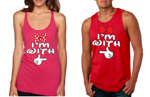 Im with him Im with her couples tanktops Valentines day - ALLNTRENDSHOP - 3
