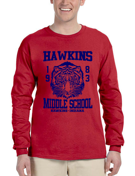 Men's Long Sleeve Hawkins Middle School 1983 Tigers - ALLNTRENDSHOP - 3
