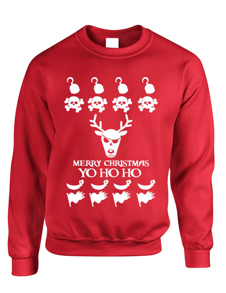 Adult Crewneck Yo Ho Ho Cool Ugly Christmas Sweater Holiday Gift - ALLNTRENDSHOP - 1