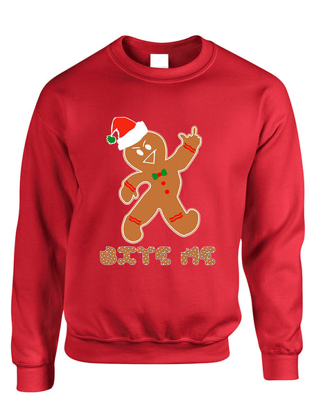 Adult Sweatshirt Bite Me Gingerbread Ugly Christmas Funny Top - ALLNTRENDSHOP - 2