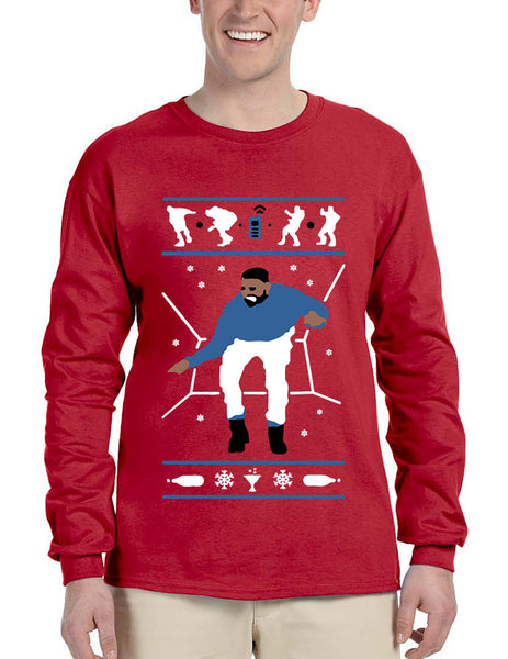 Men's Long Sleeve Hotline Bling Blue 1-800 Hotline Ugly Sweater - ALLNTRENDSHOP - 1