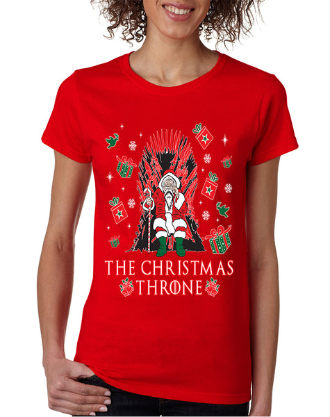 Women's T Shirt The Christmas Throne Santa Trendy Ugly Xmas Shirt