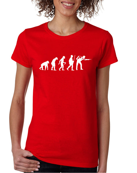 Women's T Shirt Pool Snooker Evolution Cool Billiards Tee
