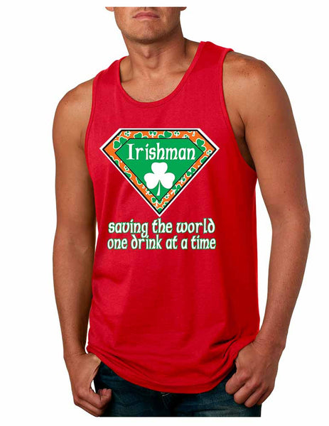 Irishman saving the world st patricks Men jersey tank - ALLNTRENDSHOP - 3