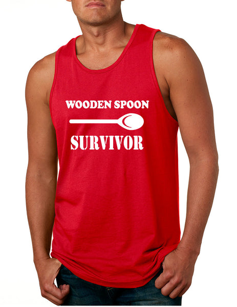 Men's Tank Top Wooden Spoon Survivor Funny Text Humor Top