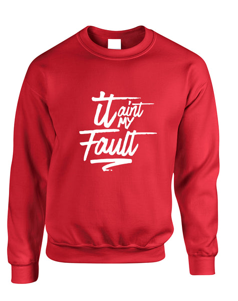 Adult Sweatshirt It Aint My Fault Trendy Cool Troublemaker Top