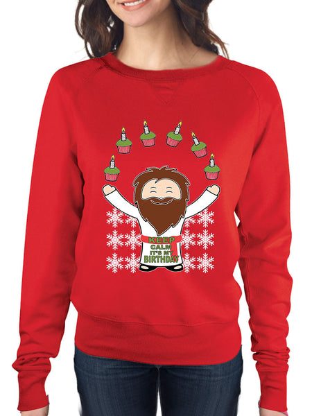happy birthday Jesus Women's long sleeve Pullover - ALLNTRENDSHOP