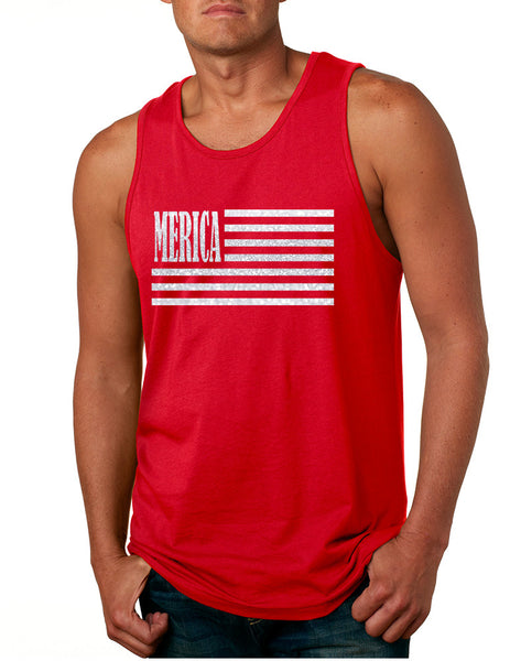 Men's Tank Top Merica Glitter White Flag 4th Of July Top