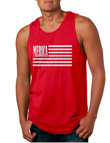 Men's Tank Top Merica Glitter White Flag 4th Of July Top