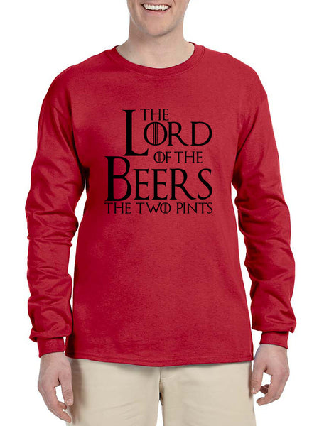 Men's Long Sleeve The Lord Of The Beers Two Pints Funny Tee