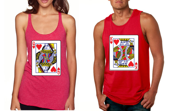 King and Queen matching couples Valentines day tanktop - ALLNTRENDSHOP - 2