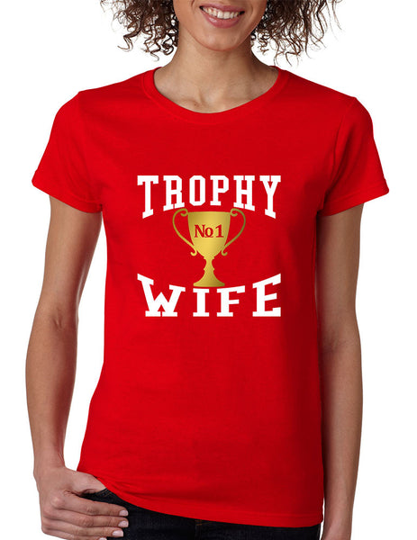 Women's T Shirt Trophy Wife Cool Xmas Love Family Holiday Gift - ALLNTRENDSHOP - 6