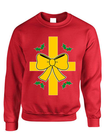 Adult Sweatshirt Christmas Gift Wrap Ugly Xmas Sweater Funny - ALLNTRENDSHOP - 1