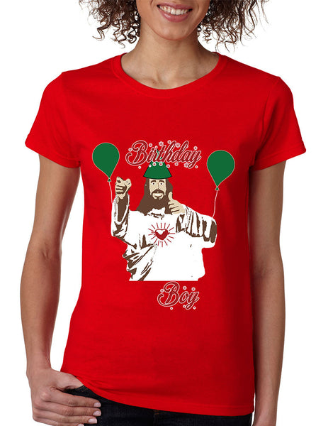 Women's T Shirt Birthday Boy Jesus Ugly Christmas Sweater