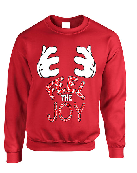 Adult Sweatshirt Feel The Joy Cute Christmas Gift Holiday Top