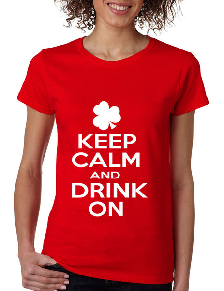 Keep calm and drink on wonen T-shirt saint patricks day - ALLNTRENDSHOP - 3