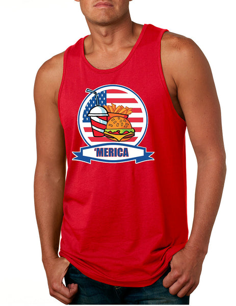 Men's Tank Top Fast Food 'merica Love America USA Top