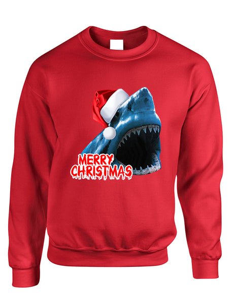 Adult Crewneck Santa Jaws Merry Christmas Ugly Xmas Funny Top - ALLNTRENDSHOP - 3