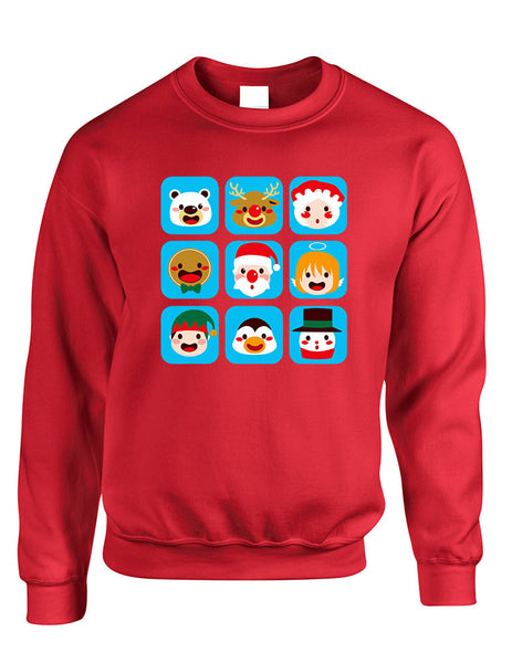 Adult Crewneck Christmas Icons Ugly Xmas Symbols Sweater - ALLNTRENDSHOP - 3