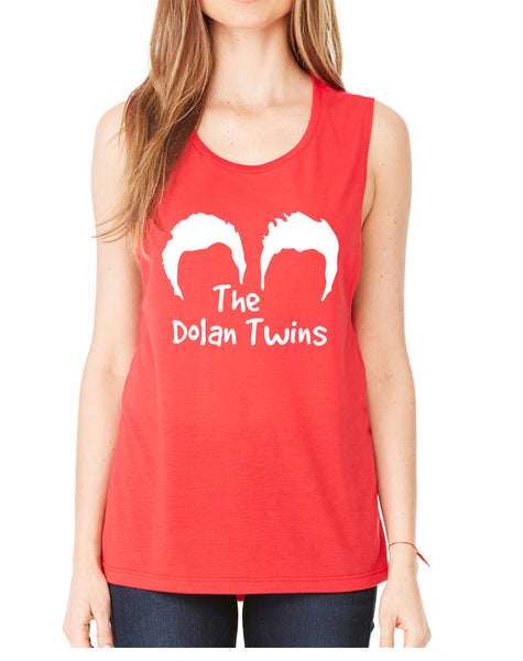 Women's Flowy Muscle Top The Dolan Twins Trendy Cute Top