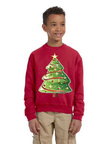 Kids Youth Sweatshirt Christmas Tree Cute Xmas Present Top