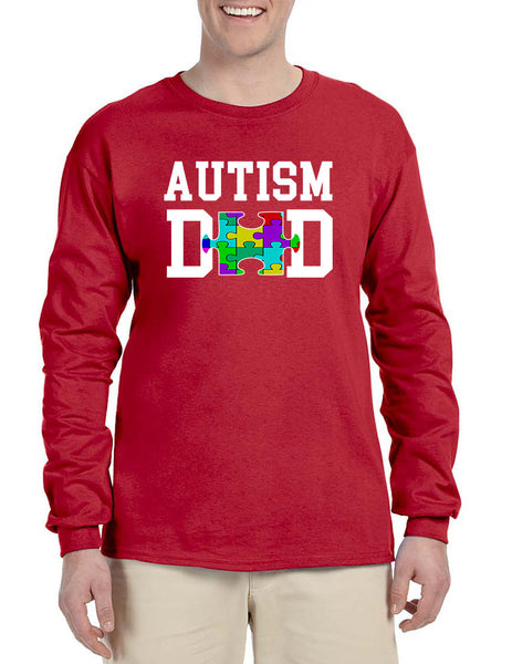 Men's Long Sleeve Autism Dad Autistic Awareness Shirt