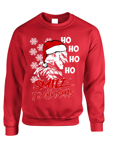 Adult Sweatshirt Christmas Joker Smile Its Christmas Ugly Holiday