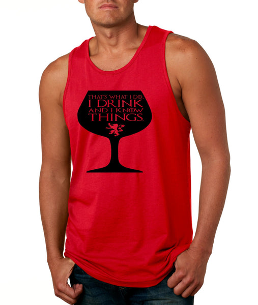 Men's Tank Top That's What I Do I Drink And Know Things Wing Glass Tyrion Lannister Game Of Thrones Inspired Top - ALLNTRENDSHOP - 3