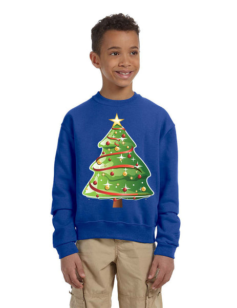 Kids Youth Sweatshirt Christmas Tree Cute Xmas Present Top