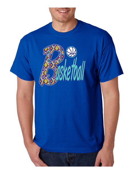 Men's T Shirt Basketball Aztec Love Sport Gym Top Fitness Tee