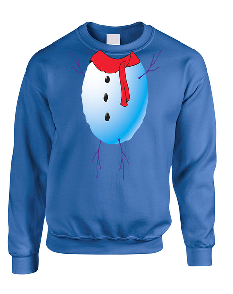 Adult Sweatshirt Snowman Tie Cute Ugly Christmas Trendy Gift