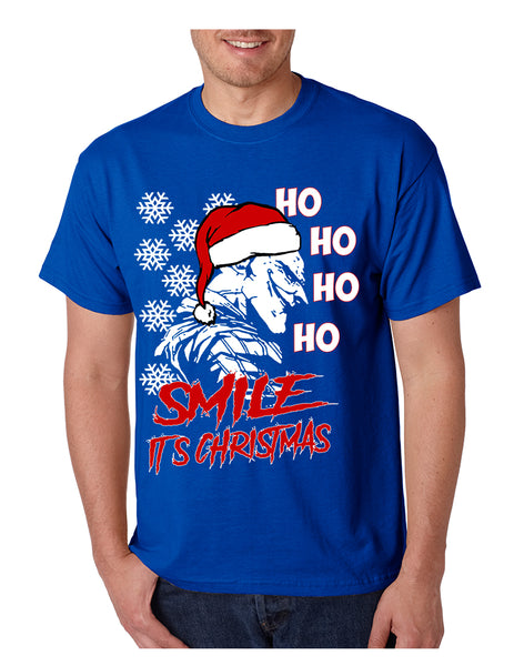 Men's T Shirt Christmas Joker Smile Its Christmas Ugly Holiday Tee