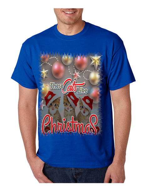 Men's T Shirt These Cats Like Christmas Cute Gift Cat Lover Shirt