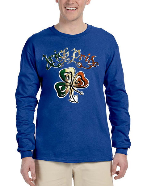 Men's Long Sleeve Irish Pride Shamrock St Patrick's Shirt