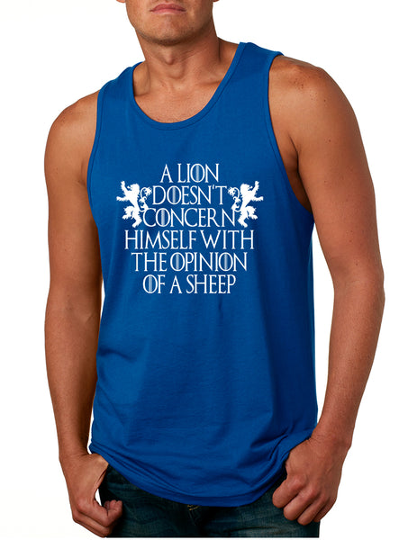 Men's Tank Top Lion Doesn't Concern Himself With Opinion Sheep