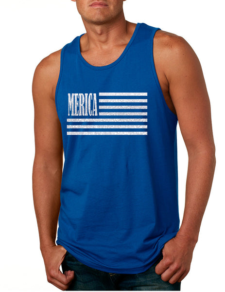 Men's Tank Top Merica Glitter White Flag 4th Of July Top