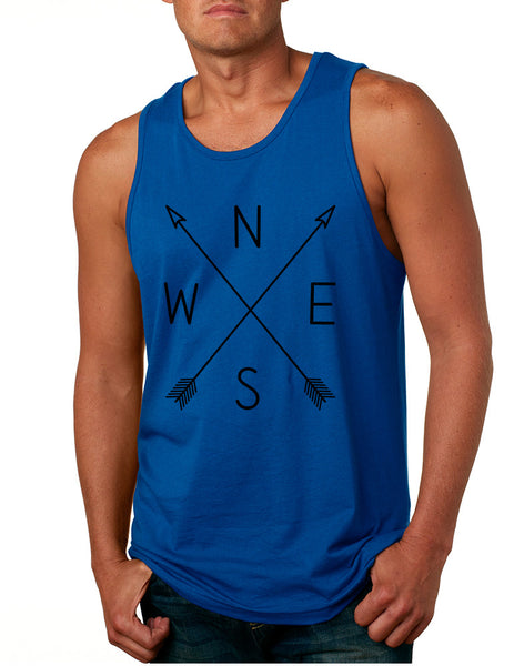 Men's Tank Top Compass Arrow Crossed Cool NWSE Graphic Top - ALLNTRENDSHOP - 6