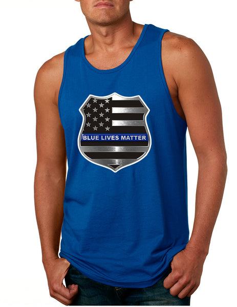 Men's Tank Top Blue Lives Matter American Flag Top