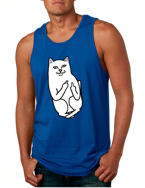 Men's Tank Top Middle Finger Cat Funny Humor Top