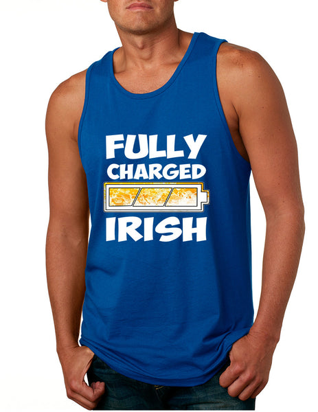 Men's Tank Top Fully Charged Irish St Patrick's Day Funny Top - ALLNTRENDSHOP - 3